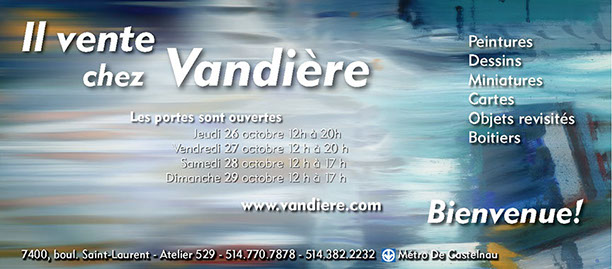 Cartons d'invitation de Vandière peintre et sculpteure