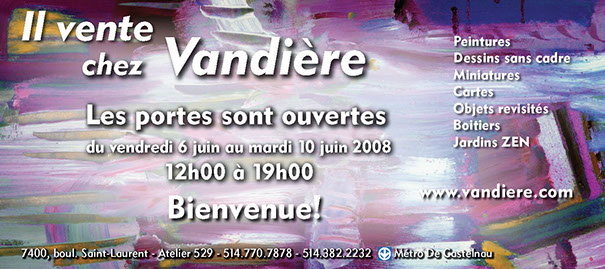 Cartons d'invitation de Vandière peintre et sculpteure