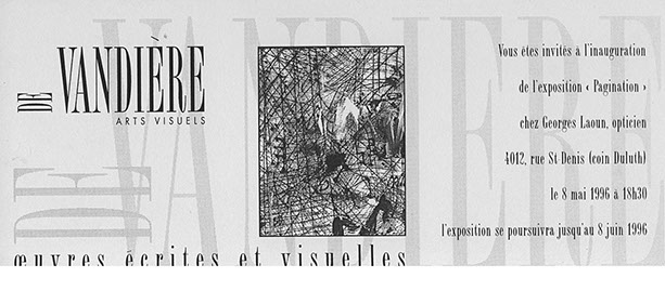 Cartons d'invitation des exposition Vandière peintre et sculpteure