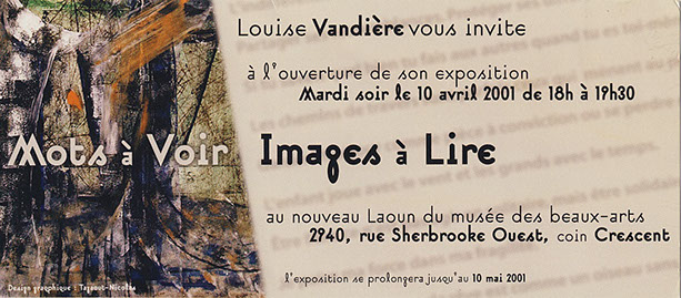 Cartons d'invitation des exposition Vandière peintre et sculpteure