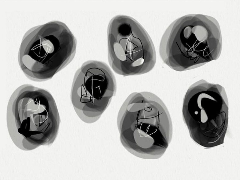 œuvres numériques de Vandière peintre et sculpteure